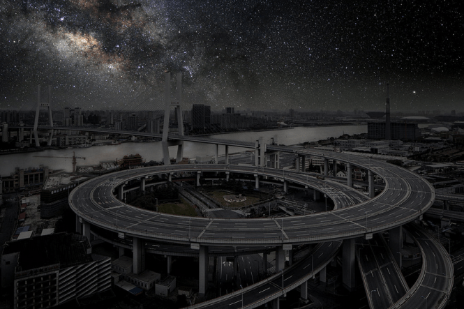 Shanghai without smog and light pollution.