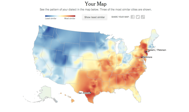 My dialect per New York Times's quiz.