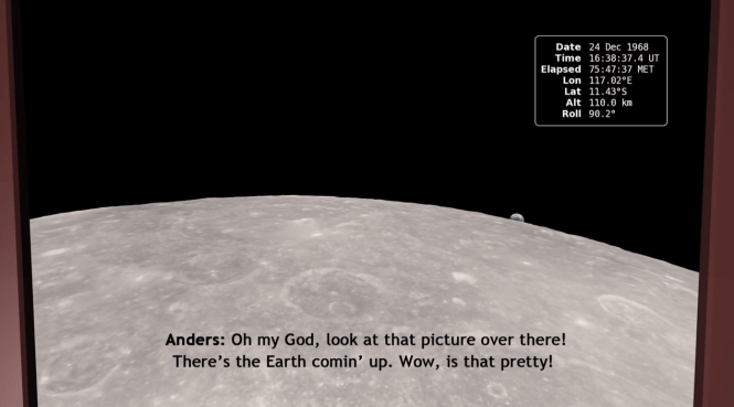 A still from NASA's new visualization of how Earthrise came to be.